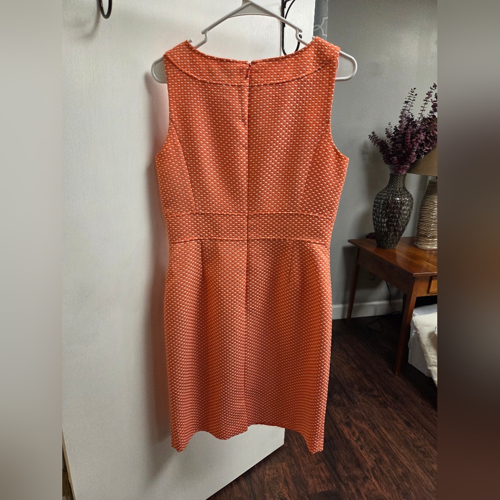 Tahari Orange Sleeveless Fitted Dress - Picture 4 of 4